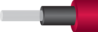 An illustrated cutaway view of the Wireworld Supernova 7 Toslink Optical cable showing the outer sheath, insulation, and many glass fiber strands.